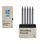 Set di 5 matite aziendali in grafite vista area di stampa