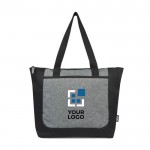 Tote bag bicolore con zip da personalizzare vista area di stampa