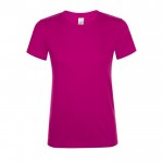 T shirt donna con logo da 150 g/m² colore fucsia