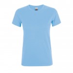 T shirt donna con logo da 150 g/m² colore azzurro pastello