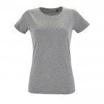 T shirt con logo in cotone semi pettinato  colore grigio jeansato