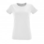 T shirt con logo in cotone semi pettinato  colore bianco
