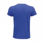 T shirt promozionali in cotone organico colore blu reale vista posteriore