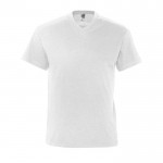 T shirt pubblicitarie con scollo a V colore grigio chiaro jensato