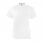 T shirt pubblicitarie con scollo a V colore bianco