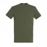 Colorate t shirt pubblicitarie con logo colore verde militare