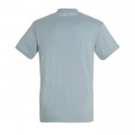 Colorate t shirt pubblicitarie con logo colore blu grigiastro vista posteriore