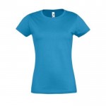 T shirt stampate online da 190 g/m² colore azzurro ciano