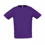 Magliette sportive personalizzate in poliestere colore viola