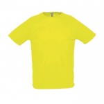 Magliette sportive personalizzate in poliestere colore giallo