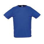 Magliette sportive personalizzate in poliestere colore blu reale