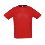 Magliette sportive personalizzate in poliestere colore rosso
