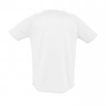 Magliette sportive personalizzate in poliestere colore bianco vista posteriore