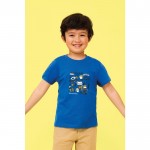 T shirt bambino personalizzate colore blu reale vista con personalizzazione