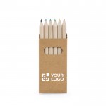 Scatola con 6 matite colorate personalizzabili vista area di stampa
