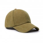 Cappello in tela di cotone riciclato con dettagli in pelle sintetica color verde