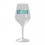 Bicchieri da vino con logo aziendale vista area di stampa
