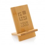 Appoggia smartphone in legno di bambù vista area di stampa