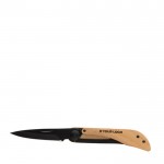 Lussuoso coltello in legno certificati FSC vista area di stampa