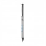 Penna elegante in alluminio riciclato con inchiostro blu Dokumental® color argento vista area di stampa