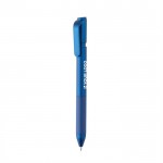 Penna in ABS riciclato con blocco sicuro ed inchiostro blu Dokumental® color blu vista area di stampa