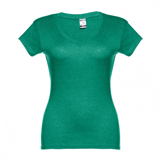 Magliette da donna con logo aziendale colore verde jeansato 