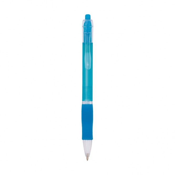 Colorate penne di plastica con logo color azzurro