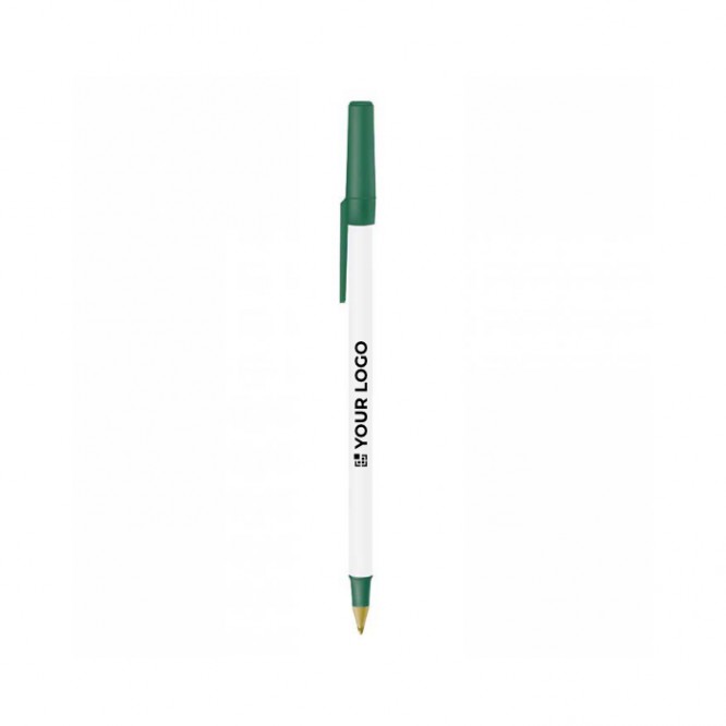Penne in plastica riciclata con logo color verde