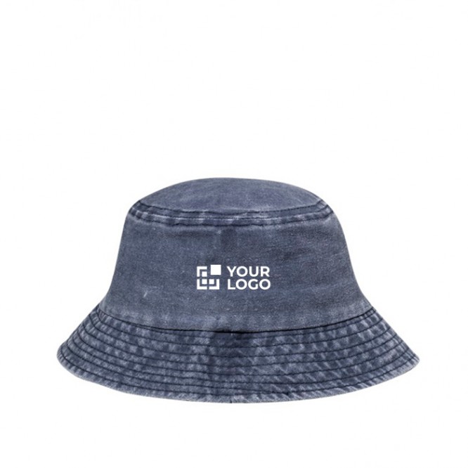 Cappello tipo bob in 100% cotone traspirante con effetto lavato