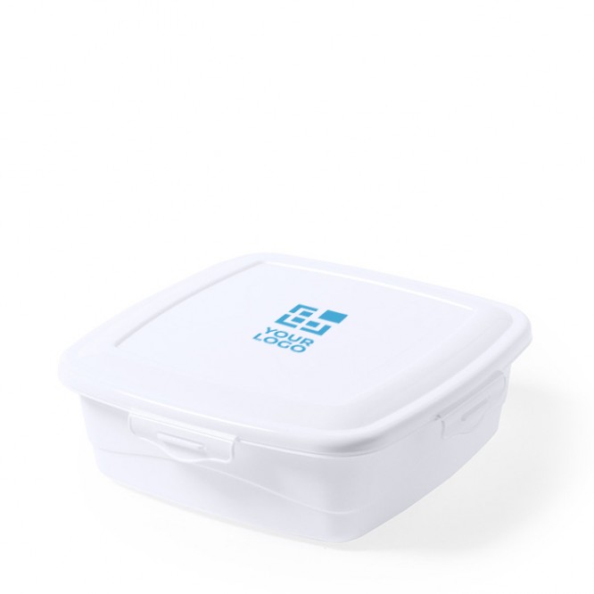Lunch box dalla forma quadrata color bianco prima vista