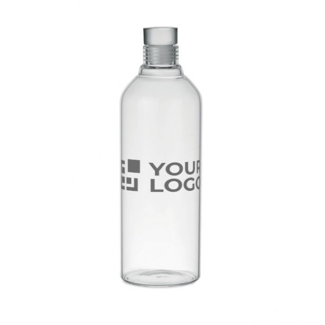 Bottiglia in vetro borosilicato con logo
