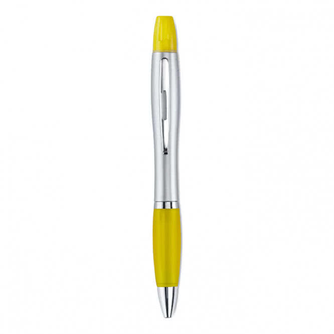 2 in 1 penne colorate con evidenziatore colore giallo