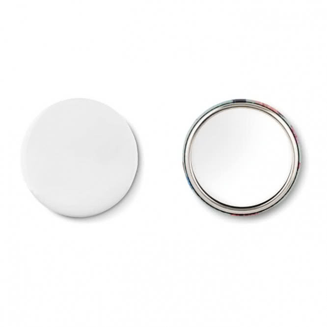 Specchietto personalizzato a forma di spilletta colore argento opaco