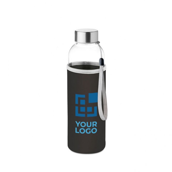 Bottiglia d'acqua personalizzata con custodia colore nero