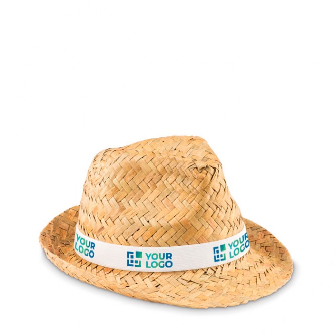 cappelli di paglia personalizzati con logo color nero