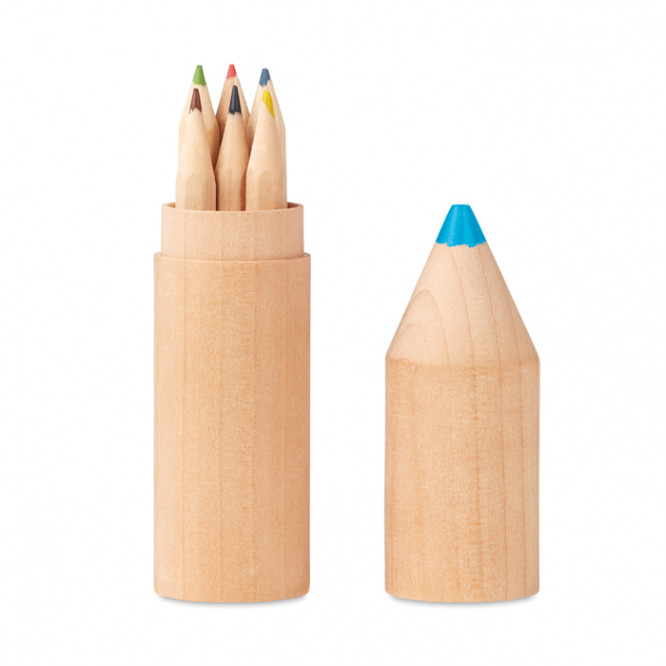 matite colorate promozionali con custodia color legno seconda vista