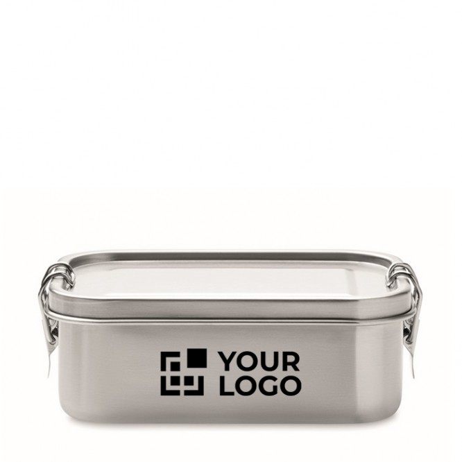 Lunchbox personalizzabile in acciaio  colore argento opaco