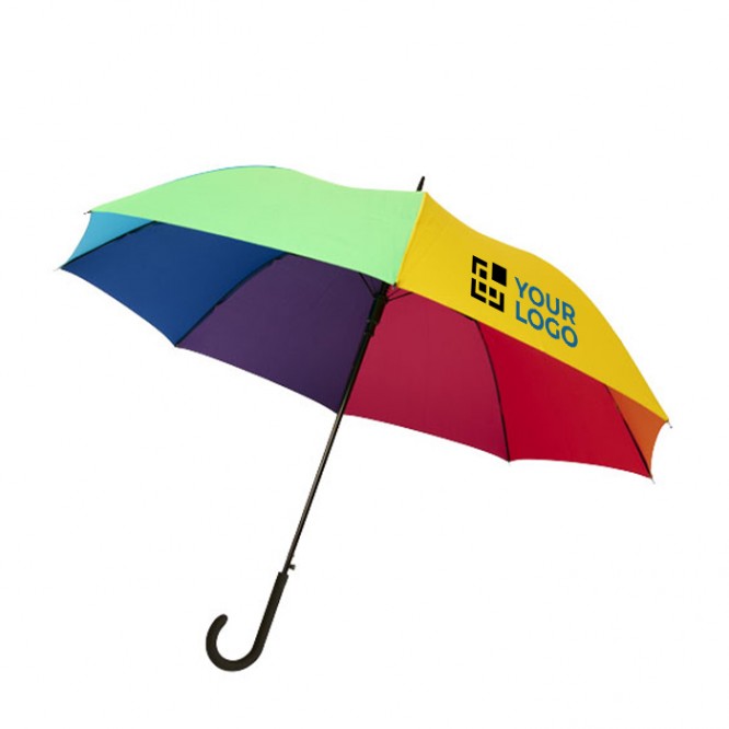 Colorato ombrello personalizzato vista area di stampa