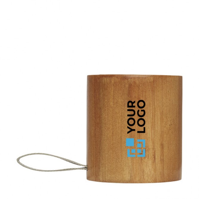 Altoparlante cilindrico con logo colore legno