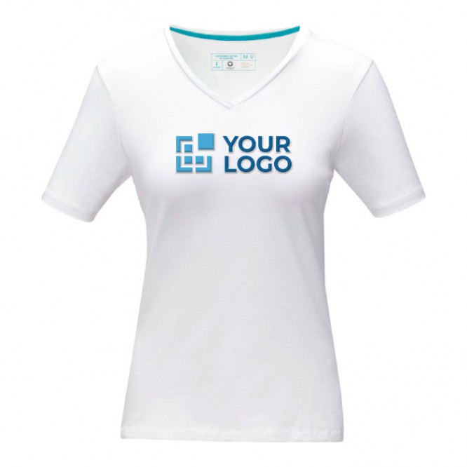 T-shirt ecologiche da donna personalizzate colore bianco