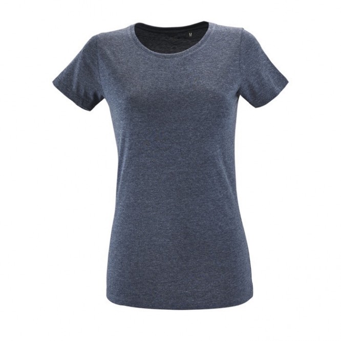 T shirt con logo in cotone semi pettinato  colore blu scuro jeansato