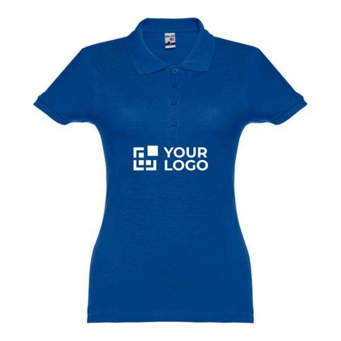 Polo magliette personalizzate da donna colore azul reale prima vista