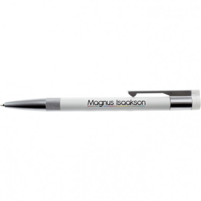 Penna usb personalizzata in alluminio anodizzato color bianco
