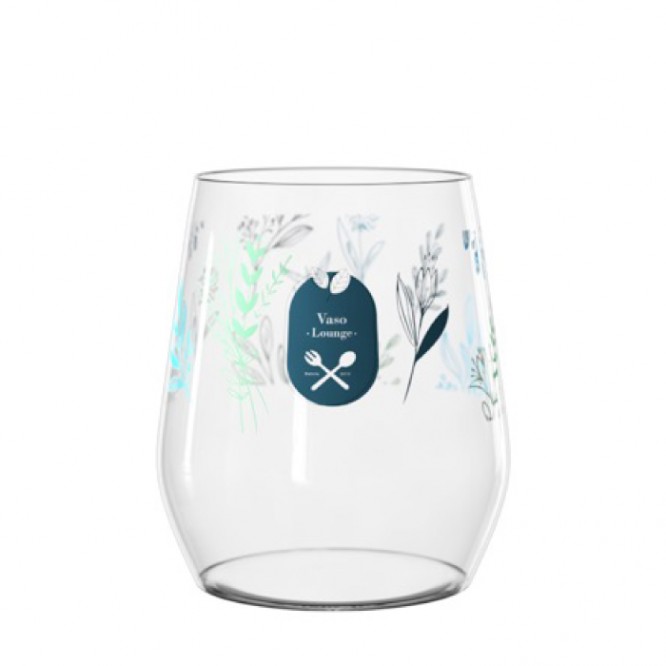 Bicchieri di vetro personalizzati con logo colore transparente 