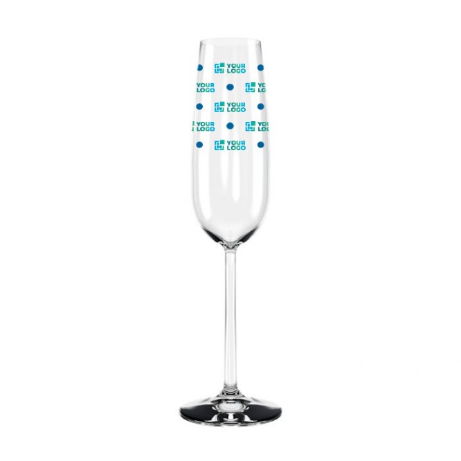 Bicchieri in vetro personalizzati con logo per prosecco stock finito