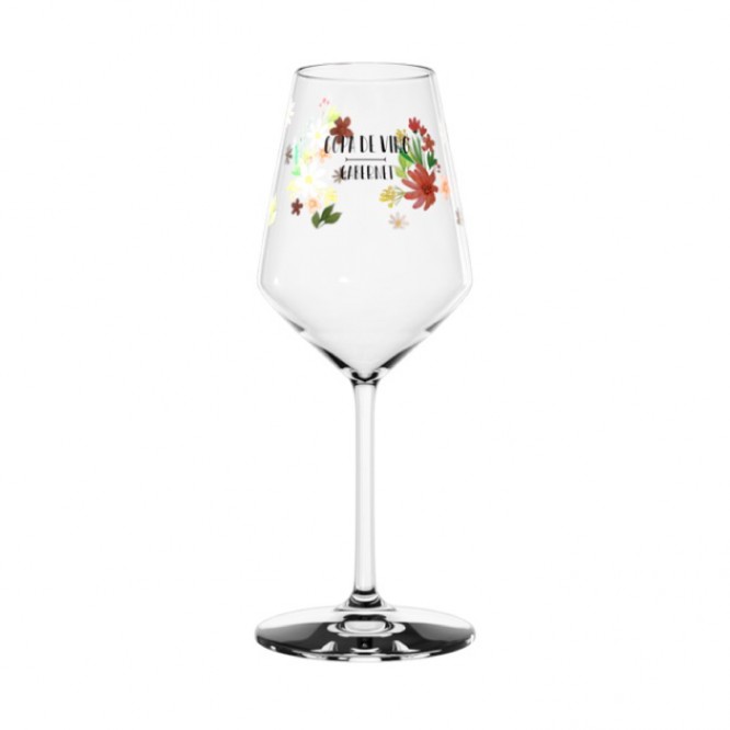 Bicchieri da vino di vetro promozionali con logo di colore transparente