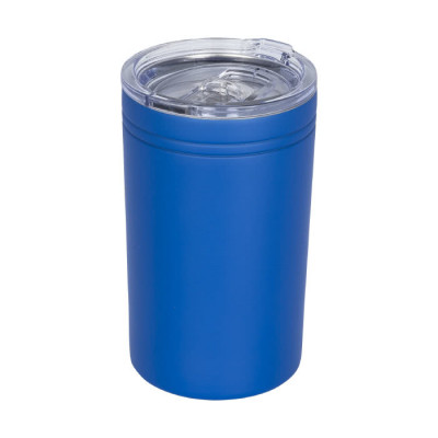 Bicchiere thermos personalizzato con logo color azzurro