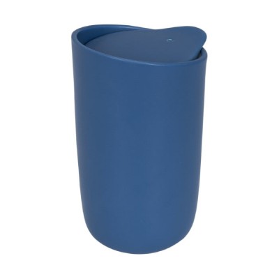 Bicchiere in ceramica da personalizzare color blu terza vista