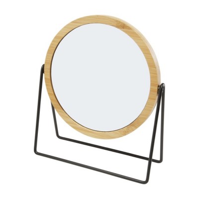 Specchio da tavolino con logo color naturale
