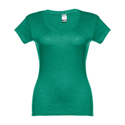 Magliette da donna con logo aziendale colore verde jeansato 